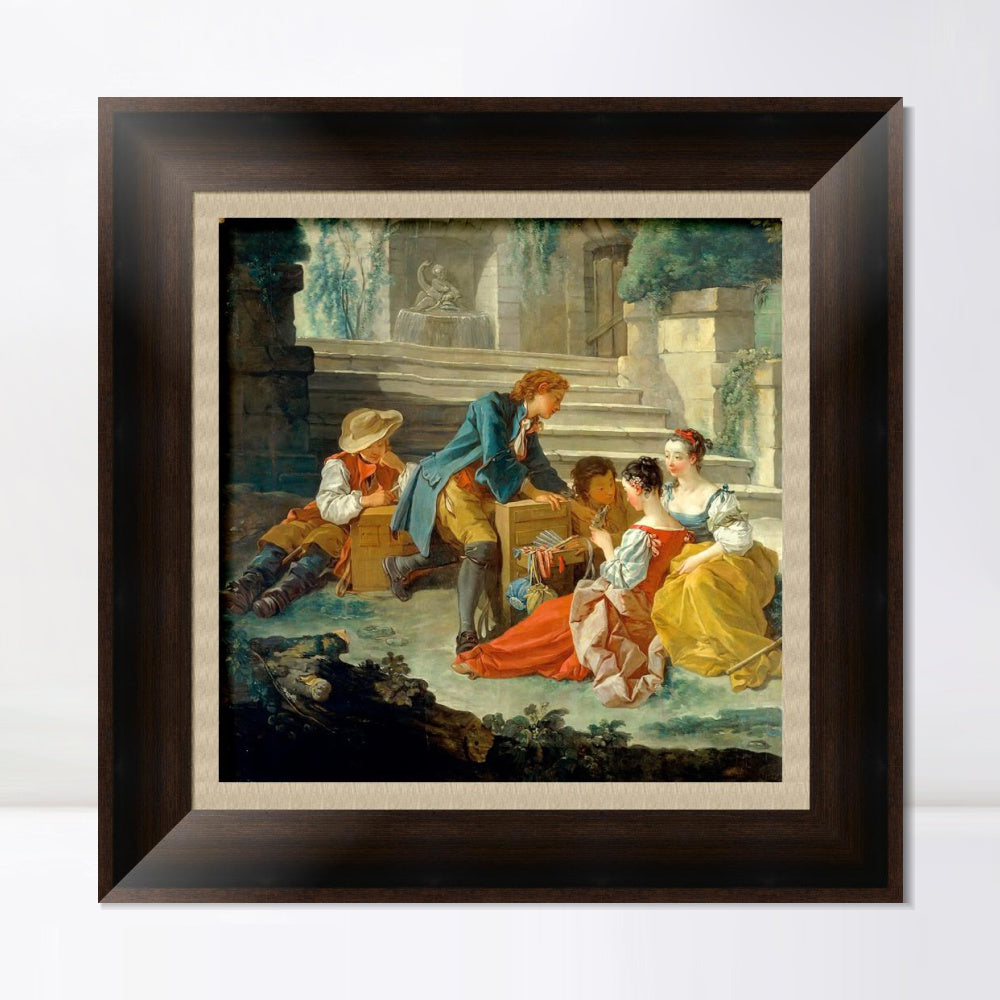 INVIN ART Framed Canvas Art Giclee Print Series#100 by Francois Boucher Wall Art Living Room Home Office Decorations