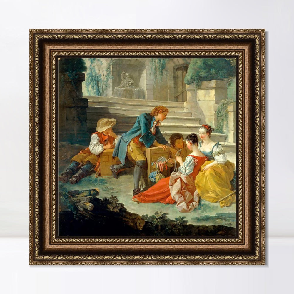INVIN ART Framed Canvas Art Giclee Print Series#100 by Francois Boucher Wall Art Living Room Home Office Decorations