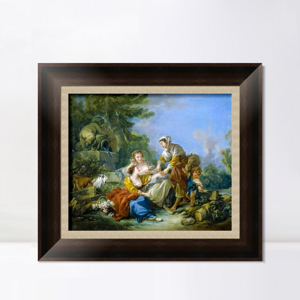 INVIN ART Framed Canvas Art Giclee Print Series#108 by Francois Boucher Wall Art Living Room Home Office Decorations