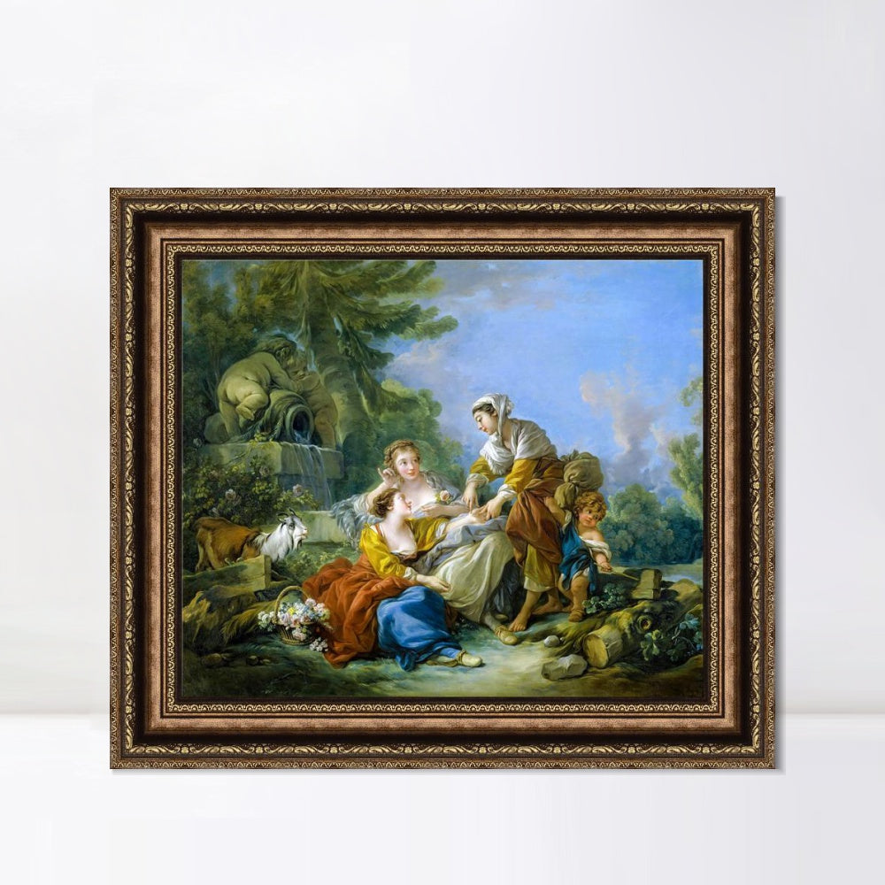 INVIN ART Framed Canvas Art Giclee Print Series#108 by Francois Boucher Wall Art Living Room Home Office Decorations