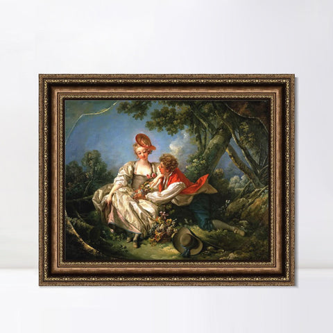 INVIN ART Framed Canvas Art Giclee Print Autumn anagoria#2 by Francois Boucher Wall Art Living Room Home Office Decorations