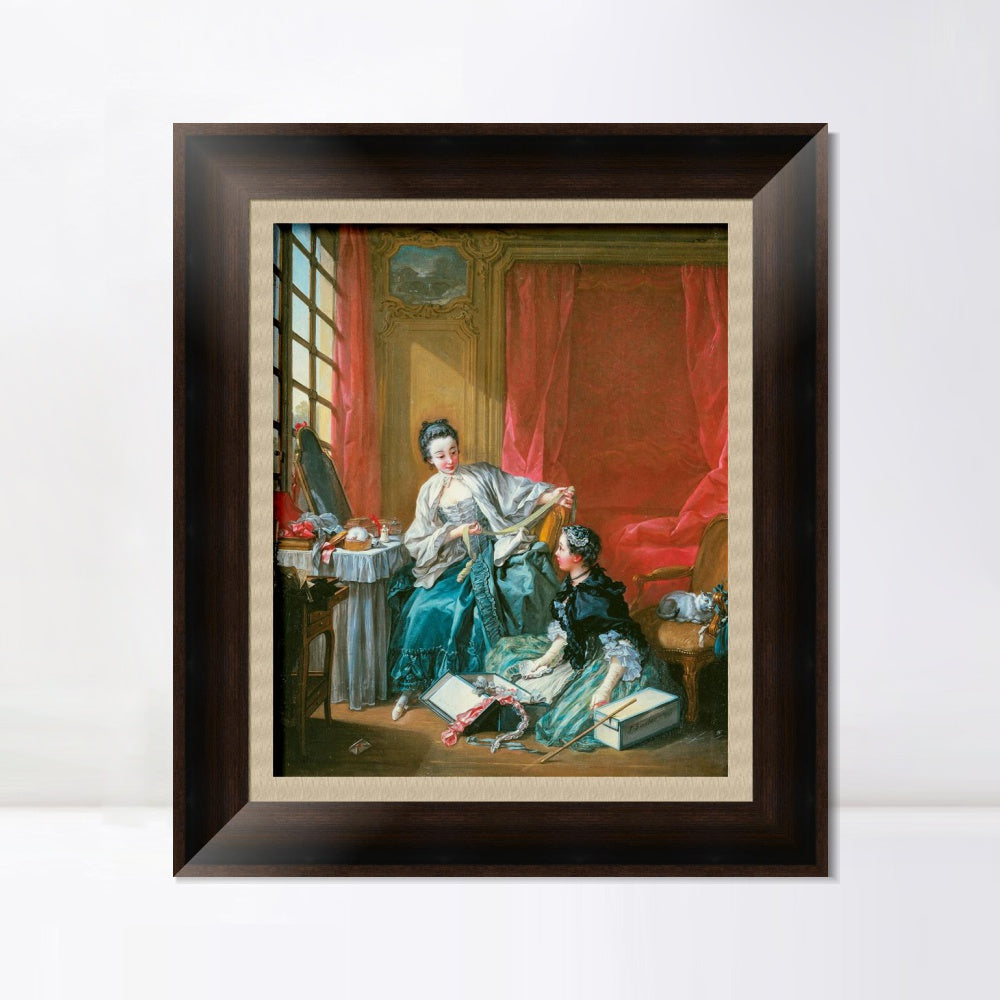 INVIN ART Framed Canvas Art Giclee Print The Modiste by Francois Boucher Wall Art Living Room Home Office Decorations