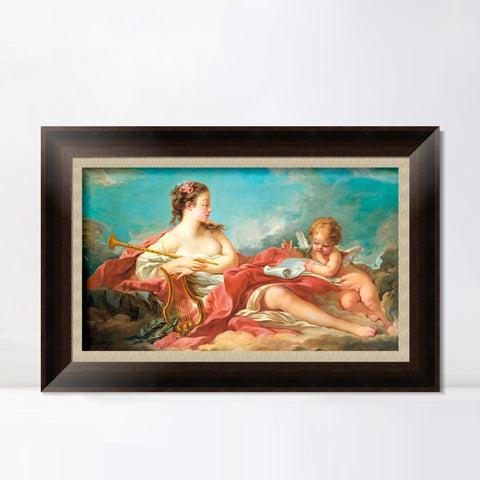 INVIN ART Framed Canvas Art Giclee Print The Muse of Love Poetry by Francois Boucher Wall Art Living Room Home Office Decorations