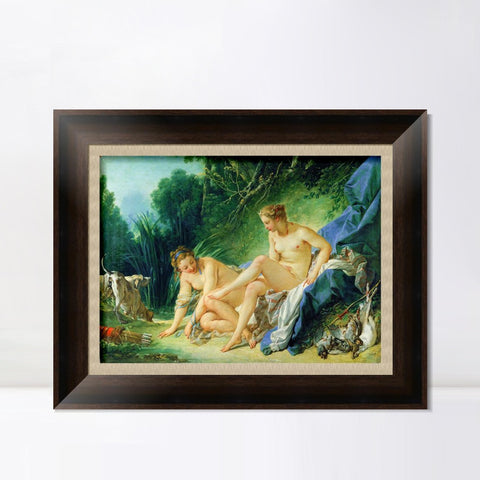 INVIN ART Framed Canvas Art Giclee Print Diana Leaving The Bath by Francois Boucher Wall Art Living Room Home Office Decorations
