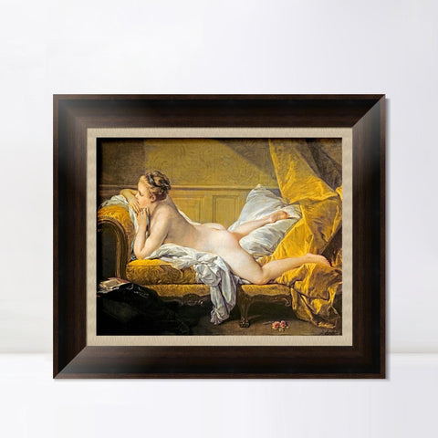 INVIN ART Framed Canvas Art Giclee Print Nude on a sofa by Francois Boucher Wall Art Living Room Home Office Decorations