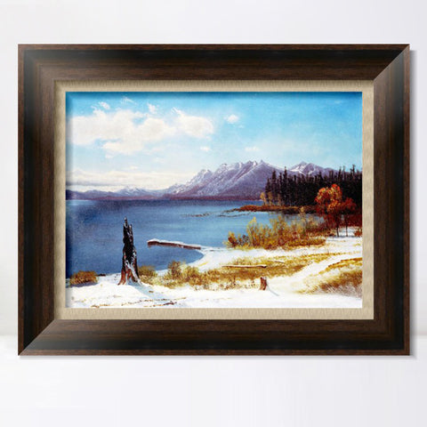 INVIN ART Framed Canvas Art Giclee Print The Lake by Albert Bierstadt Wall Art Living Room Home Office Decorations