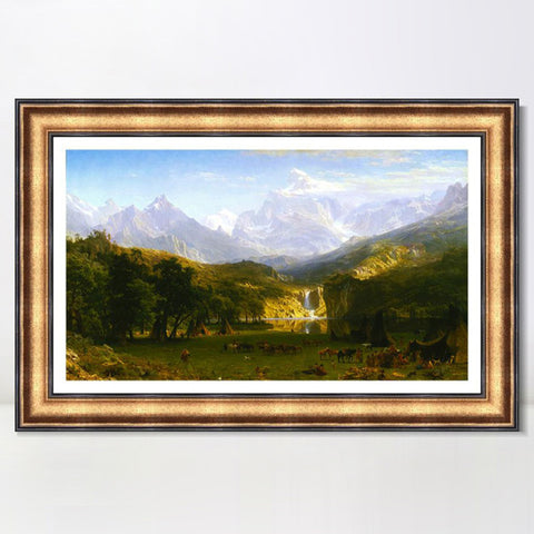 INVIN ART Framed Canvas Art Giclee Print The Rocky Mountains,Lander's Peak 1863 by Albert Bierstadt Wall Art Living Room Home Office Decorations