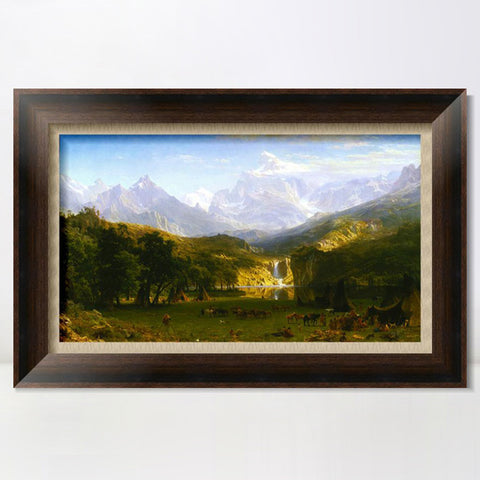 INVIN ART Framed Canvas Art Giclee Print The Rocky Mountains,Lander's Peak 1863 by Albert Bierstadt Wall Art Living Room Home Office Decorations