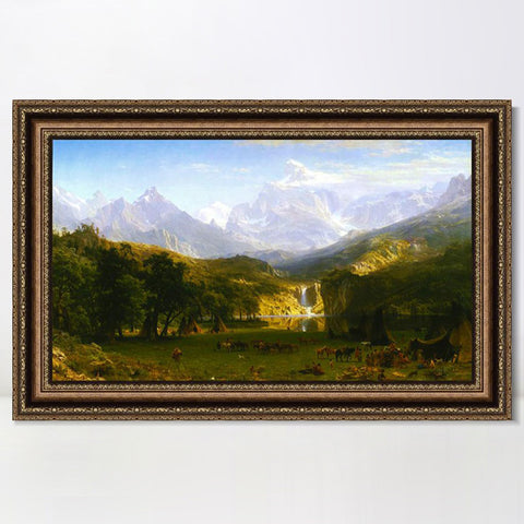 INVIN ART Framed Canvas Art Giclee Print The Rocky Mountains,Lander's Peak 1863 by Albert Bierstadt Wall Art Living Room Home Office Decorations