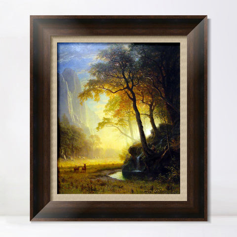 INVIN ART Framed Canvas Art Giclee Print Hetch Hetchy Canyon by Albert Bierstadt Wall Art Living Room Home Office Decorations