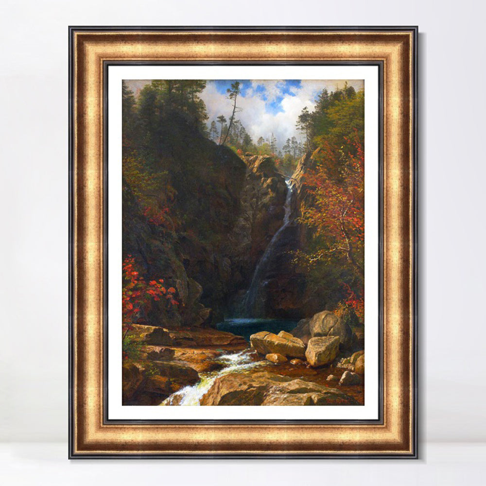 INVIN ART Framed Canvas Art Giclee Print Creek Gently Slipping From The Hills by Albert Bierstadt Wall Art