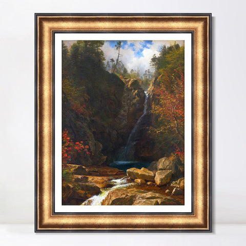 INVIN ART Framed Canvas Art Giclee Print Creek Gently Slipping From The Hills by Albert Bierstadt Wall Art Living Room Home Office Decorations