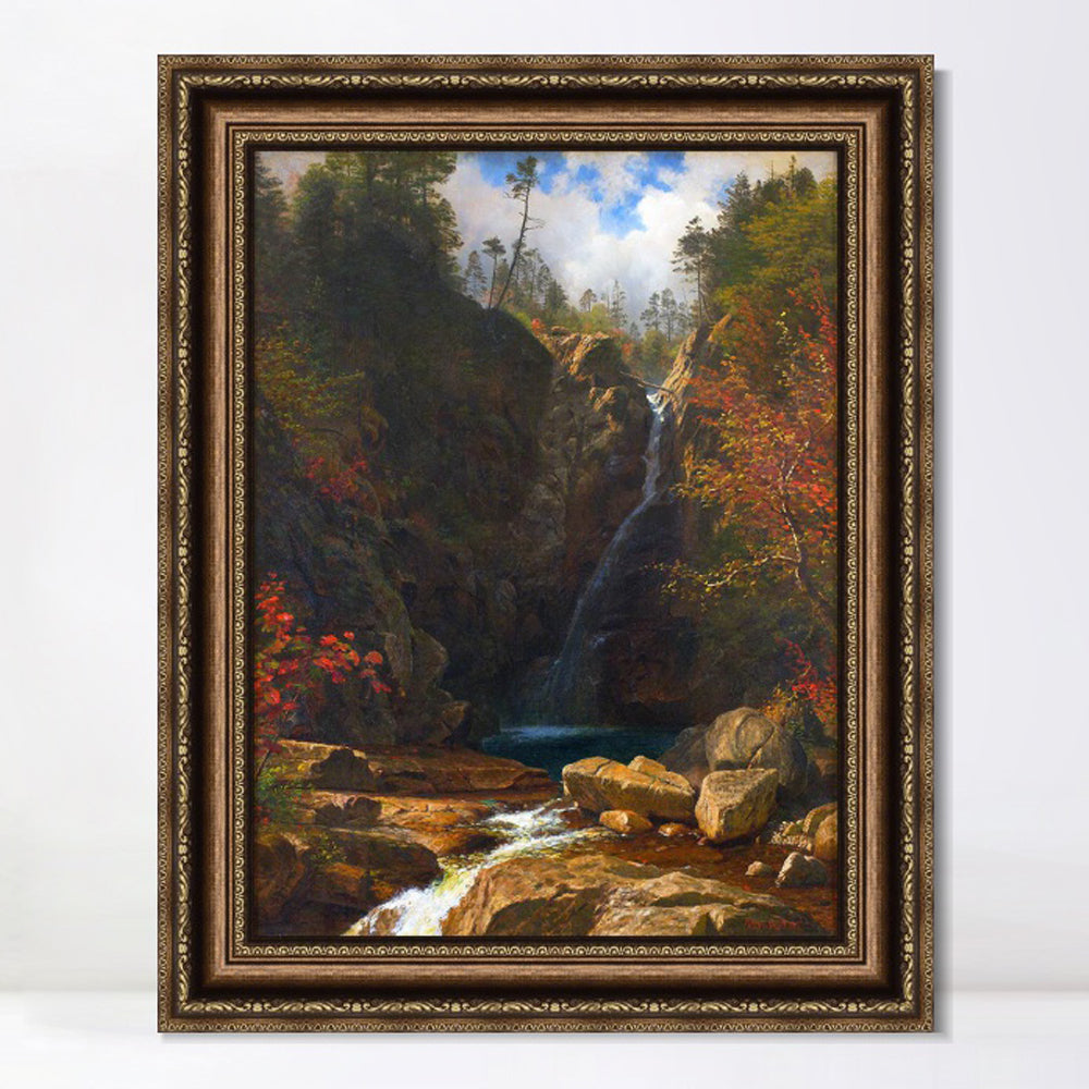 INVIN ART Framed Canvas Art Giclee Print Creek Gently Slipping From The Hills by Albert Bierstadt Wall Art
