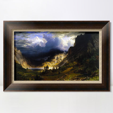 INVIN ART Framed Canvas Art Giclee Print A Storm in the Rocky Mountains by Albert Bierstadt Wall Art Living Room Home Office Decorations