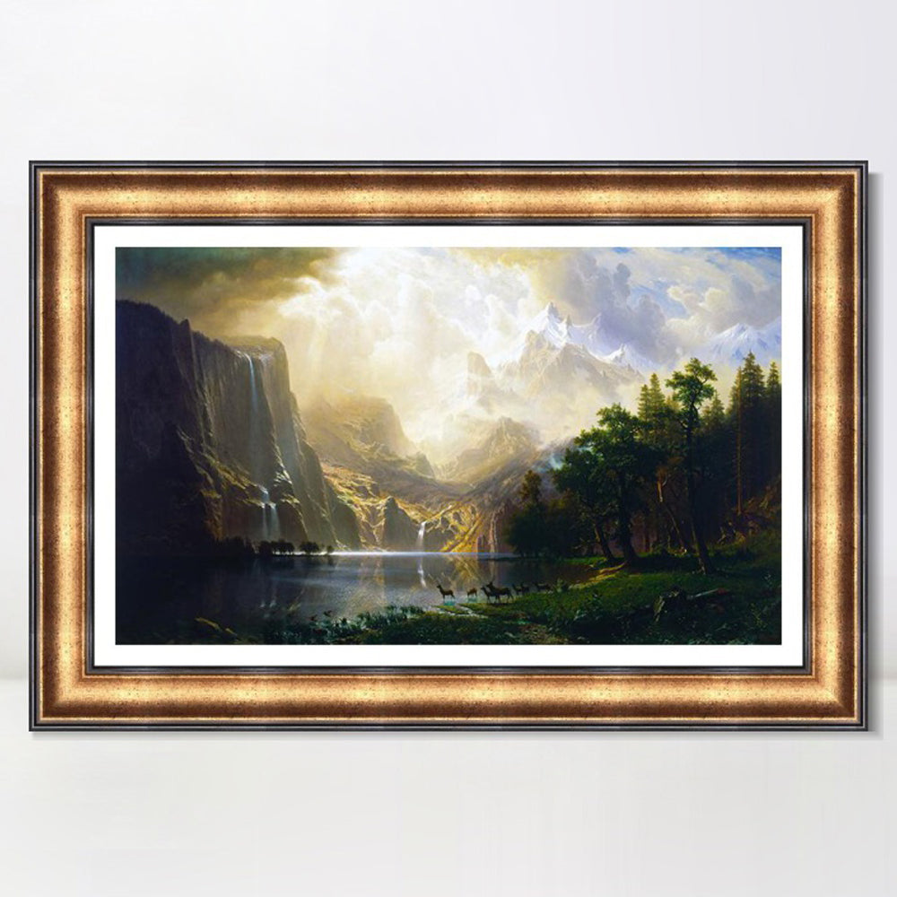 INVIN ART Framed Canvas Art Giclee Print Among The Sierra Nevada,California by Albert Bierstadt Wall Art