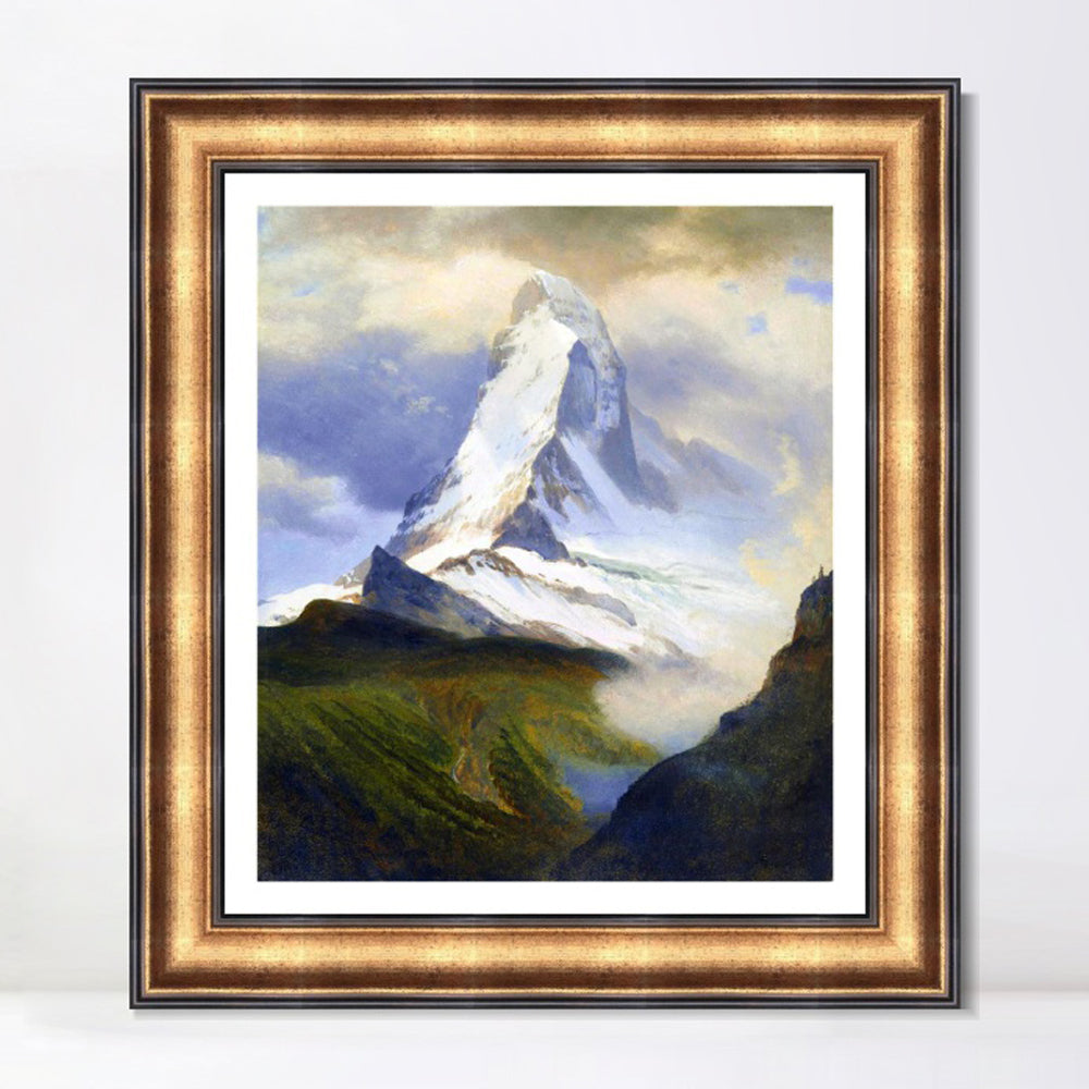 INVIN ART Framed Canvas Art Giclee Print The Beautiful Snow-Capped by Albert Bierstadt Wall Art