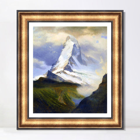 INVIN ART Framed Canvas Art Giclee Print The Beautiful Snow-Capped by Albert Bierstadt Wall Art Living Room Home Office Decorations