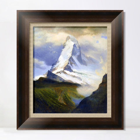 INVIN ART Framed Canvas Art Giclee Print The Beautiful Snow-Capped by Albert Bierstadt Wall Art Living Room Home Office Decorations