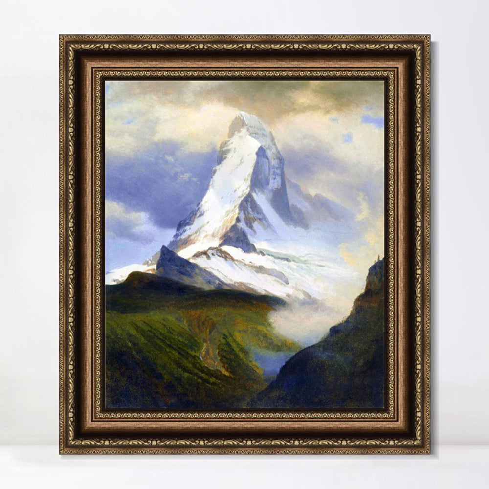 INVIN ART Framed Canvas Art Giclee Print The Beautiful Snow-Capped by Albert Bierstadt Wall Art