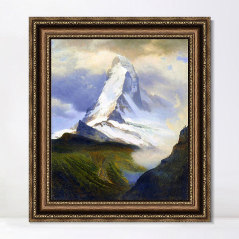 INVIN ART Framed Canvas Art Giclee Print The Beautiful Snow-Capped by Albert Bierstadt Wall Art Living Room Home Office Decorations