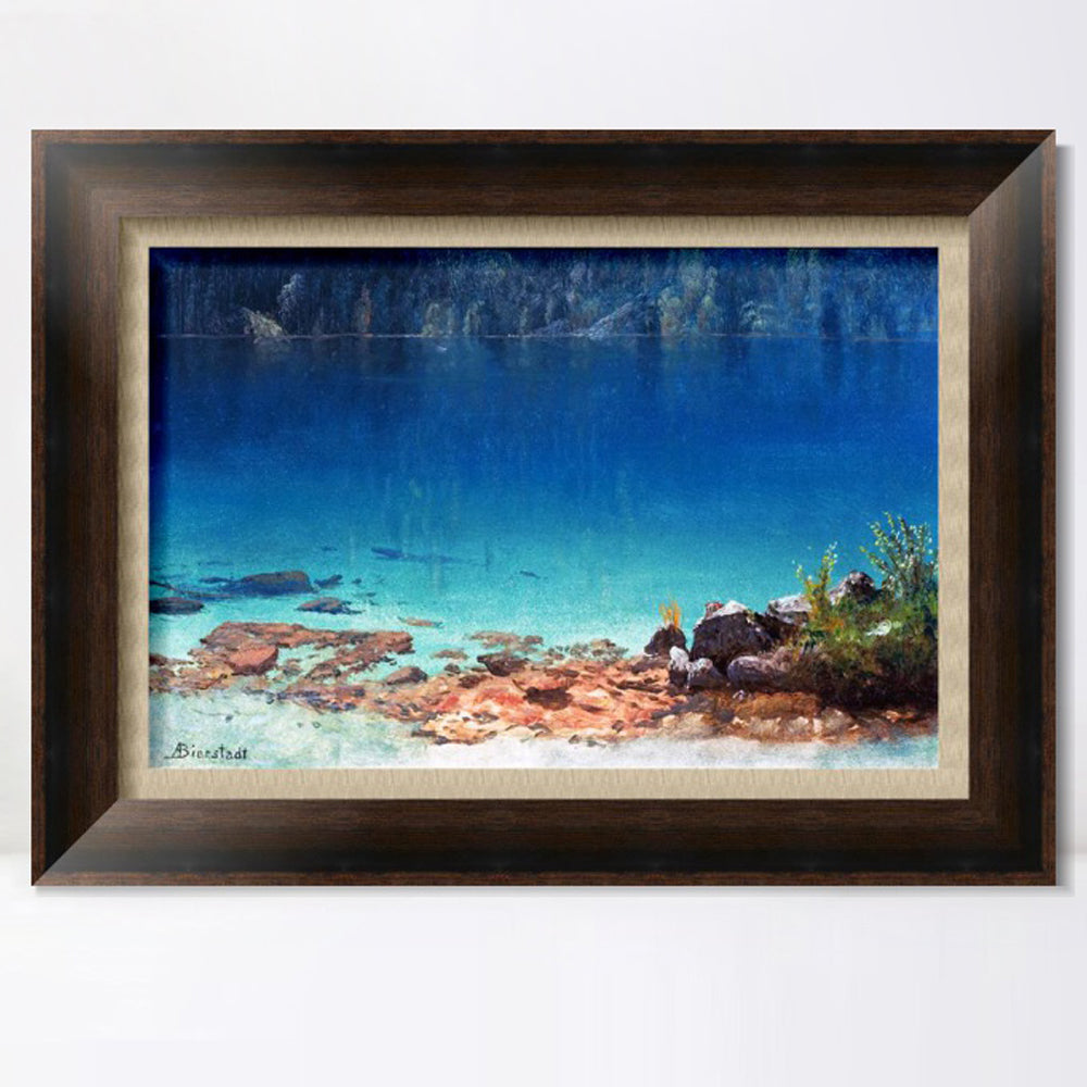 INVIN ART Framed Canvas Art Giclee Print The Quiet Crystal Lake by Albert Bierstadt Wall Art