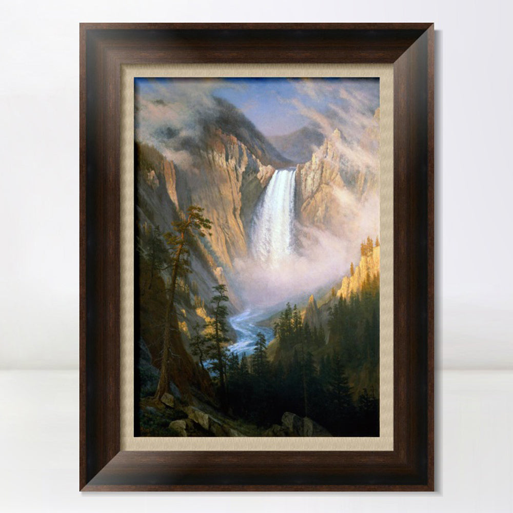 INVIN ART Framed Canvas Art Giclee Print Yellowstone Falls by Albert Bierstadt Wall Art