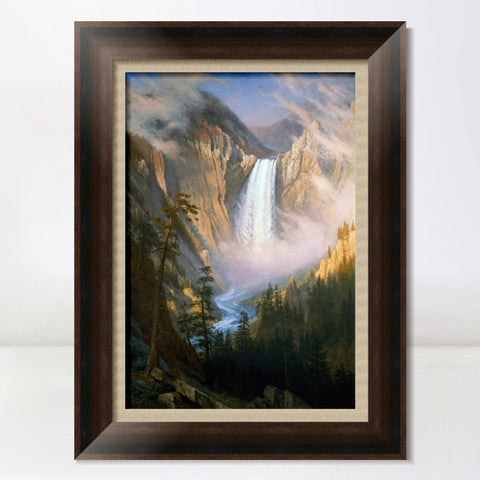 INVIN ART Framed Canvas Art Giclee Print Yellowstone Falls by Albert Bierstadt Wall Art Living Room Home Office Decorations