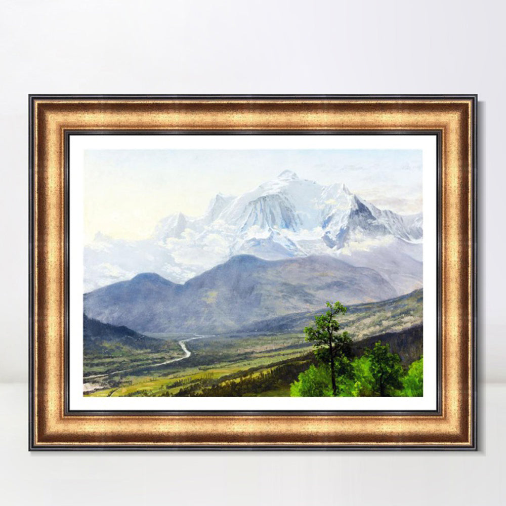 INVIN ART Framed Canvas Art Giclee Print Clouds through the mountains by Albert Bierstadt Wall Art