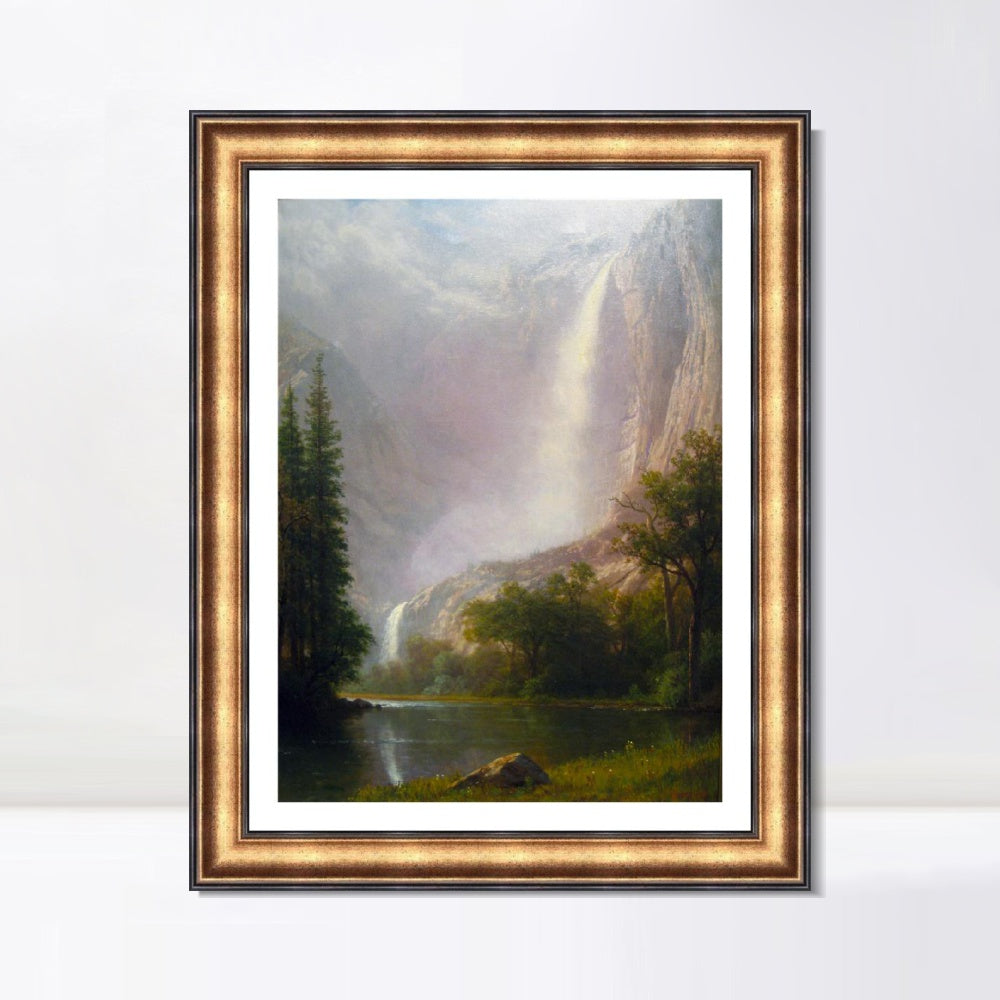INVIN ART Framed Canvas Art Giclee Print Yosemite Falls by Albert Bierstadt Wall Art