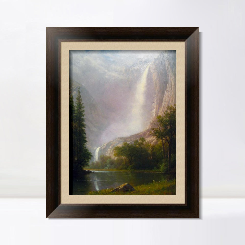 INVIN ART Framed Canvas Art Giclee Print Yosemite Falls by Albert Bierstadt Wall Art