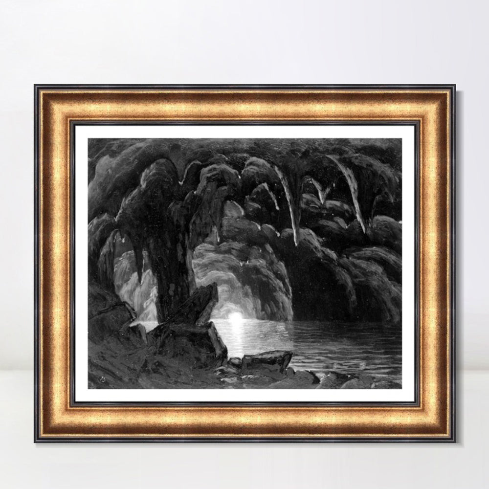INVIN ART Framed Canvas Art Giclee Print In the karstcaves by Albert Bierstadt Wall Art