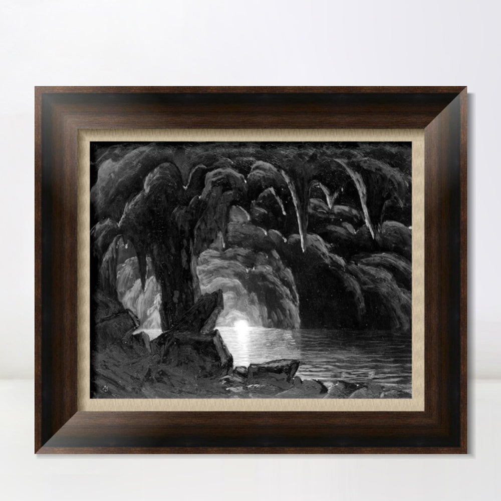 INVIN ART Framed Canvas Art Giclee Print In the karstcaves by Albert Bierstadt Wall Art