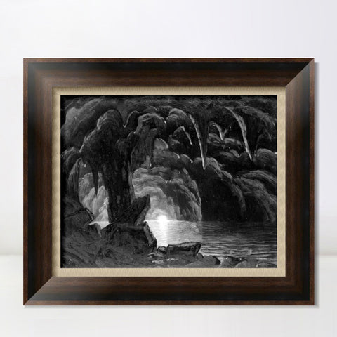 INVIN ART Framed Canvas Art Giclee Print In the karstcaves by Albert Bierstadt Wall Art Living Room Home Office Decorations