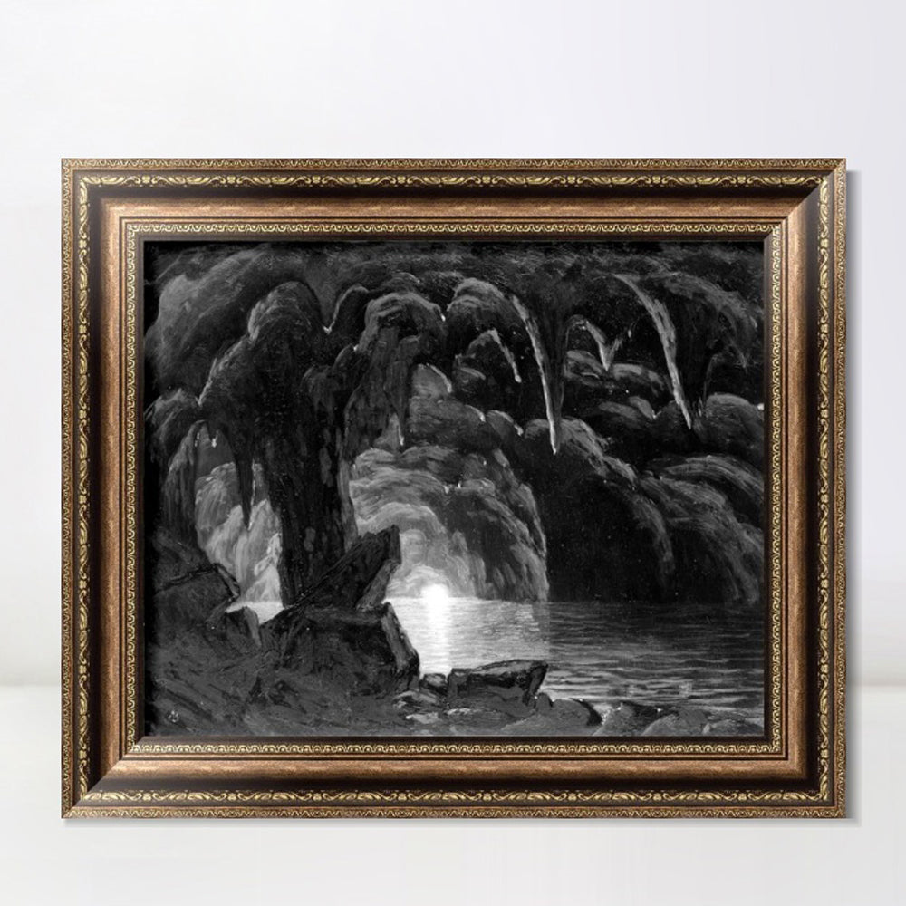 INVIN ART Framed Canvas Art Giclee Print In the karstcaves by Albert Bierstadt Wall Art