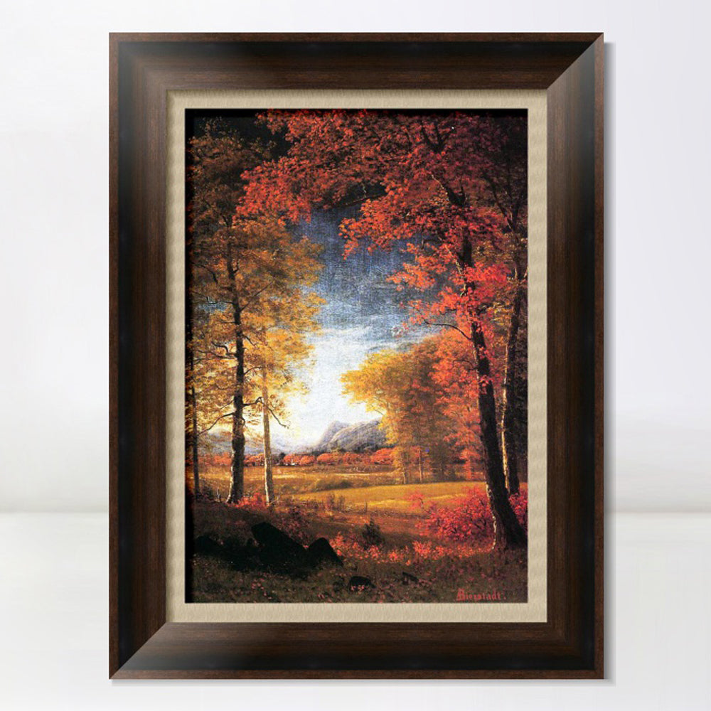 INVIN ART Framed Canvas Art Giclee Print Autumn in America, Oneida County, New York by Albert Bierstadt Wall Art