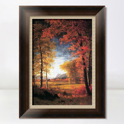 INVIN ART Framed Canvas Art Giclee Print Autumn in America, Oneida County, New York by Albert Bierstadt Wall Art Living Room Home Office Decorations