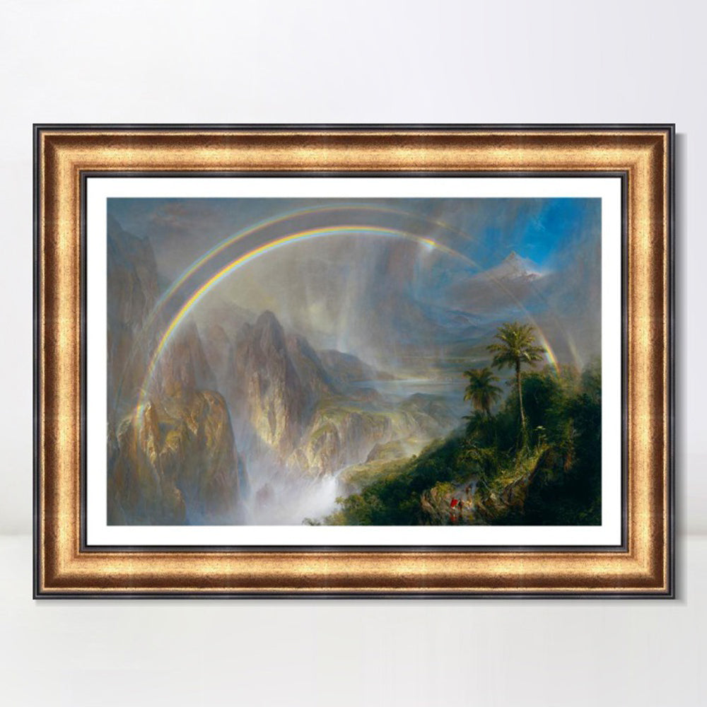 INVIN ART Framed Canvas Art Giclee Print Rainbow by Albert Bierstadt Wall Art