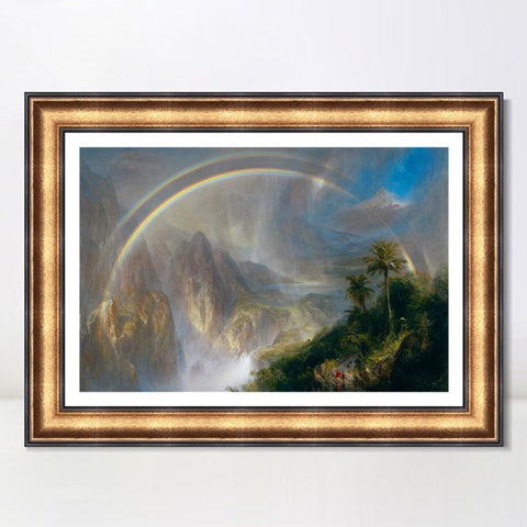 INVIN ART Framed Canvas Art Giclee Print Rainbow by Albert Bierstadt Wall Art Living Room Home Office Decorations
