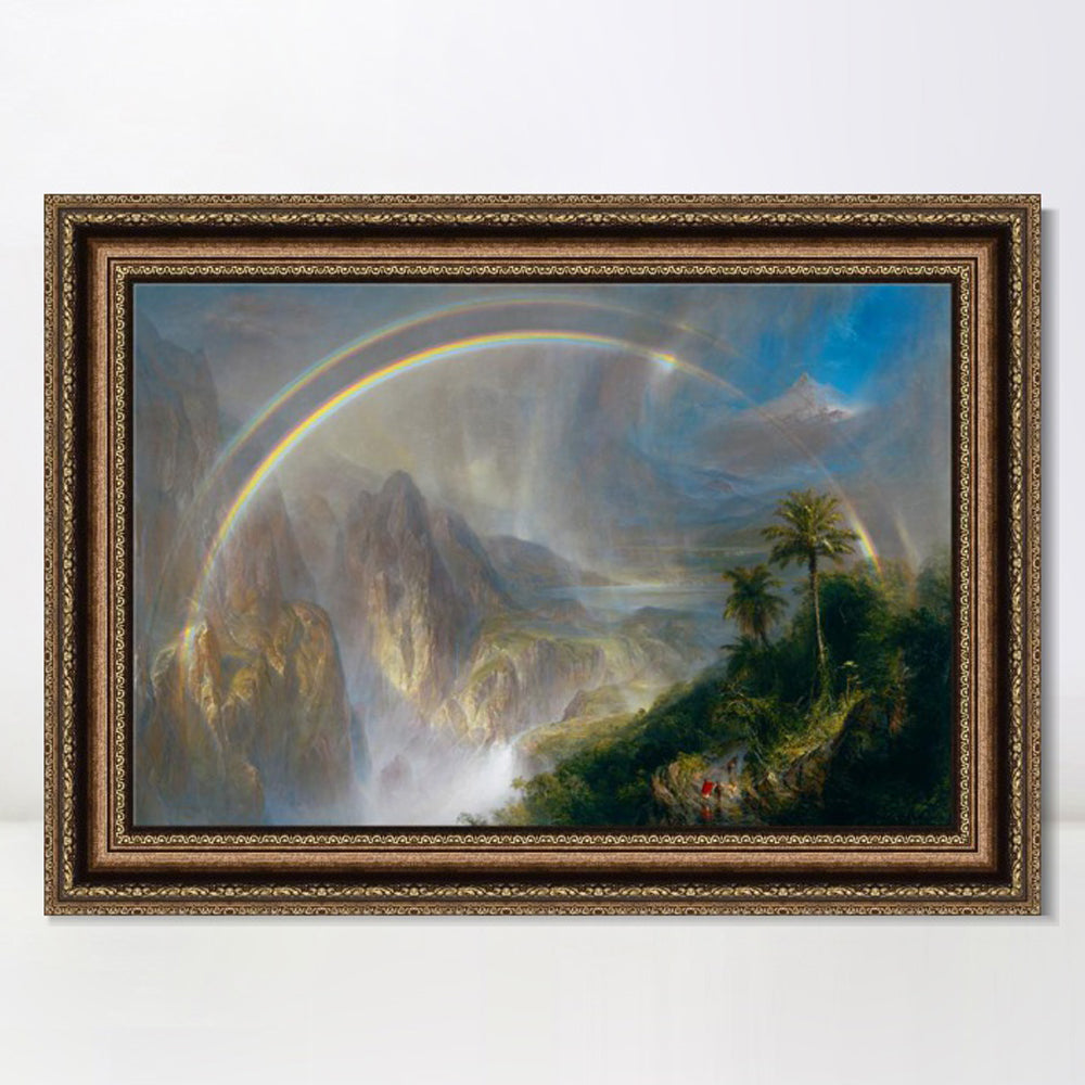 INVIN ART Framed Canvas Art Giclee Print Rainbow by Albert Bierstadt Wall Art