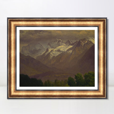 INVIN ART Framed Canvas Art Giclee Print Mountains#3 by Albert Bierstadt Wall Art Living Room Home Office Decorations
