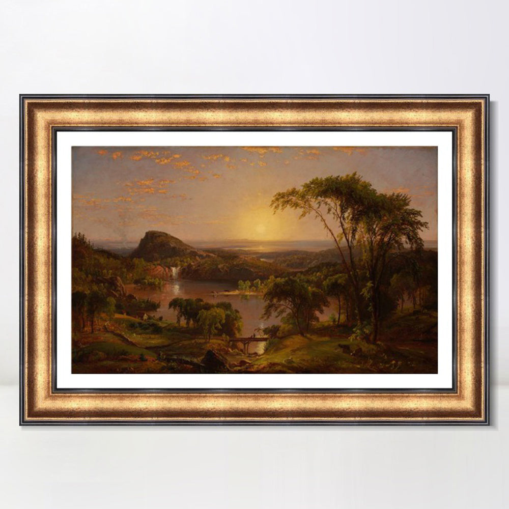 INVIN ART Framed Canvas Art Giclee Print Sunrise by Albert Bierstadt Wall Art