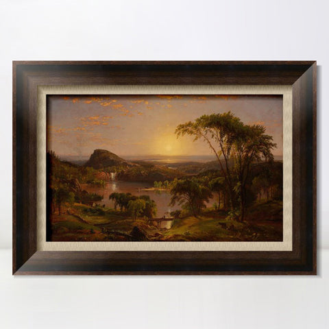 INVIN ART Framed Canvas Art Giclee Print Sunrise by Albert Bierstadt Wall Art Living Room Home Office Decorations