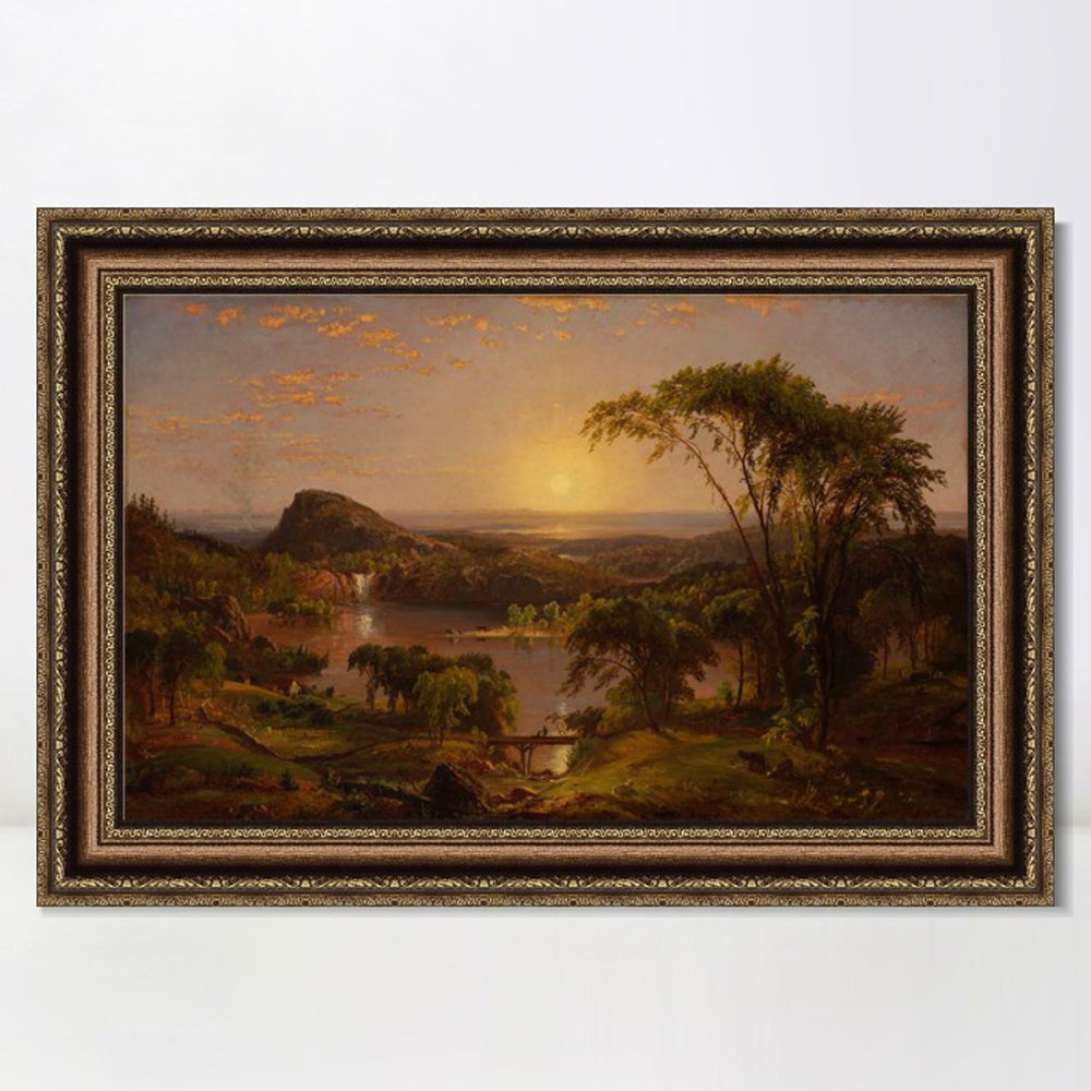 INVIN ART Framed Canvas Art Giclee Print Sunrise by Albert Bierstadt Wall Art