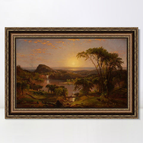 INVIN ART Framed Canvas Art Giclee Print Sunrise by Albert Bierstadt Wall Art Living Room Home Office Decorations