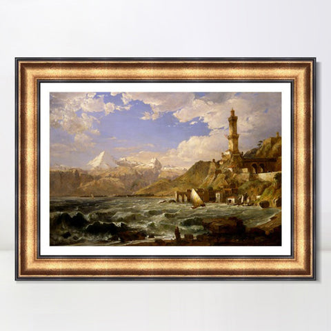 INVIN ART Framed Canvas Art Giclee Print Series#56 by Albert Bierstadt Wall Art Living Room Home Office Decorations