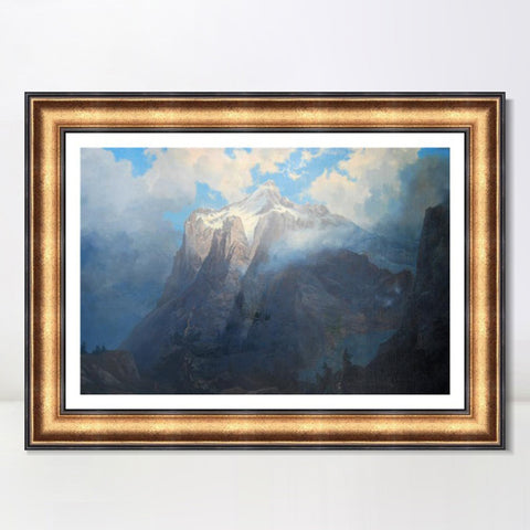 INVIN ART Framed Canvas Art Giclee Print Series#58 Snow Mountain by Albert Bierstadt Wall Art Living Room Home Office Decorations