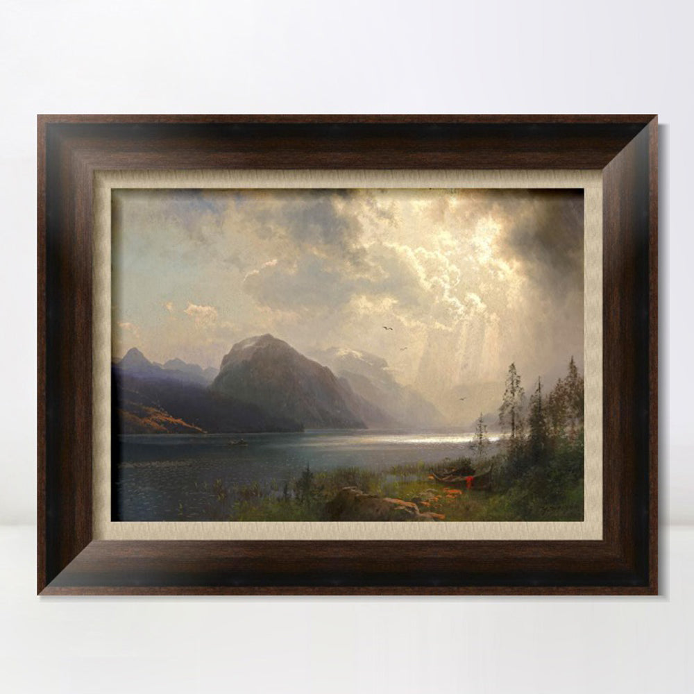 INVIN ART Framed Canvas Art Giclee Print Series#64 by Albert Bierstadt Wall Art