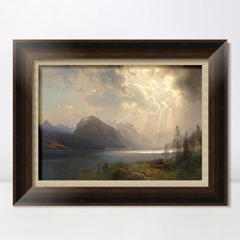 INVIN ART Framed Canvas Art Giclee Print Series#64 by Albert Bierstadt Wall Art Living Room Home Office Decorations