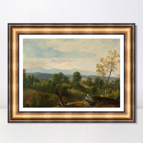 INVIN ART Framed Canvas Art Giclee Print A gravel road leading to the distance#2 by Albert Bierstadt Wall Art Living Room Home Office Decorations