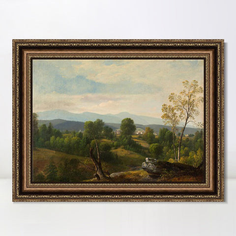 INVIN ART Framed Canvas Art Giclee Print A gravel road leading to the distance#2 by Albert Bierstadt Wall Art Living Room Home Office Decorations